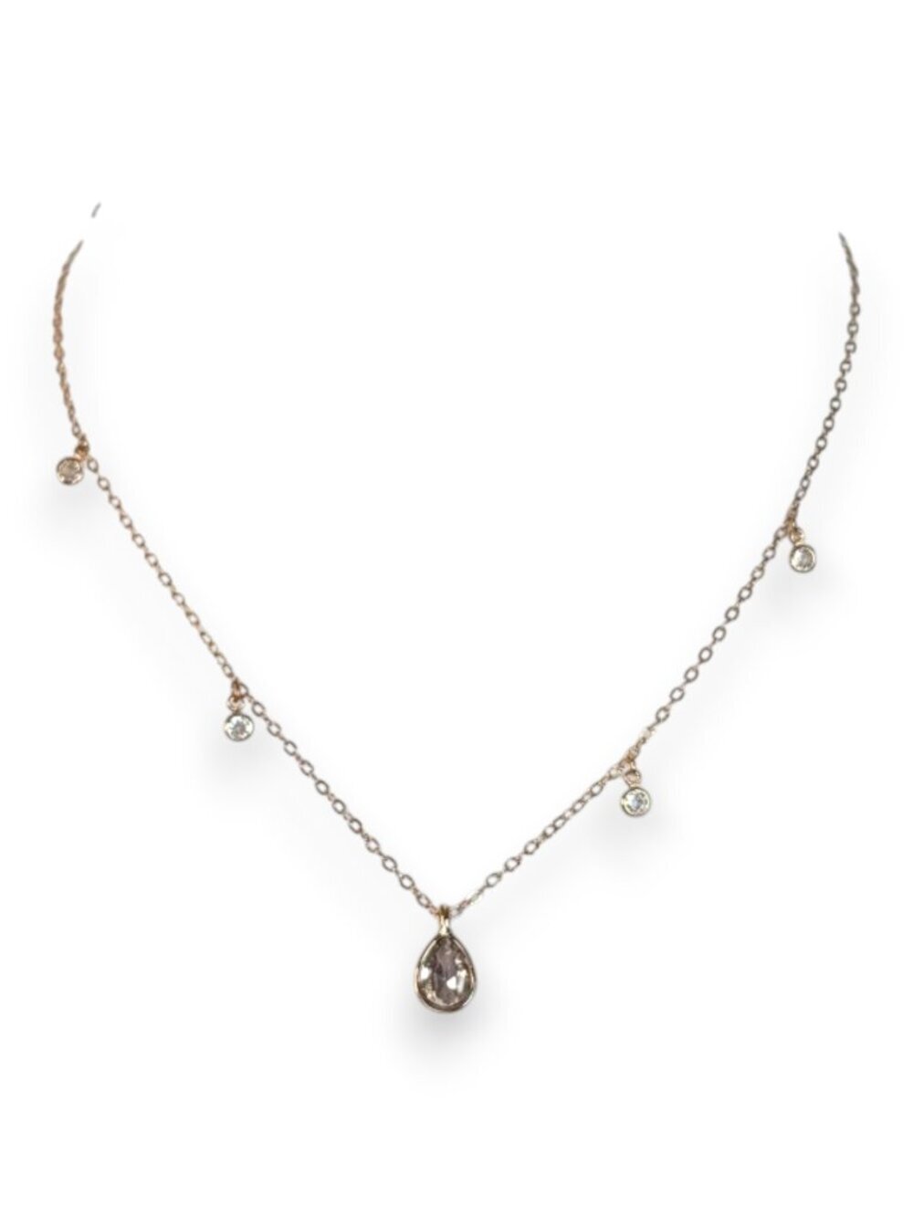 Ettika Dripping Crystals Tear Drop Necklace 14k Gold Plated